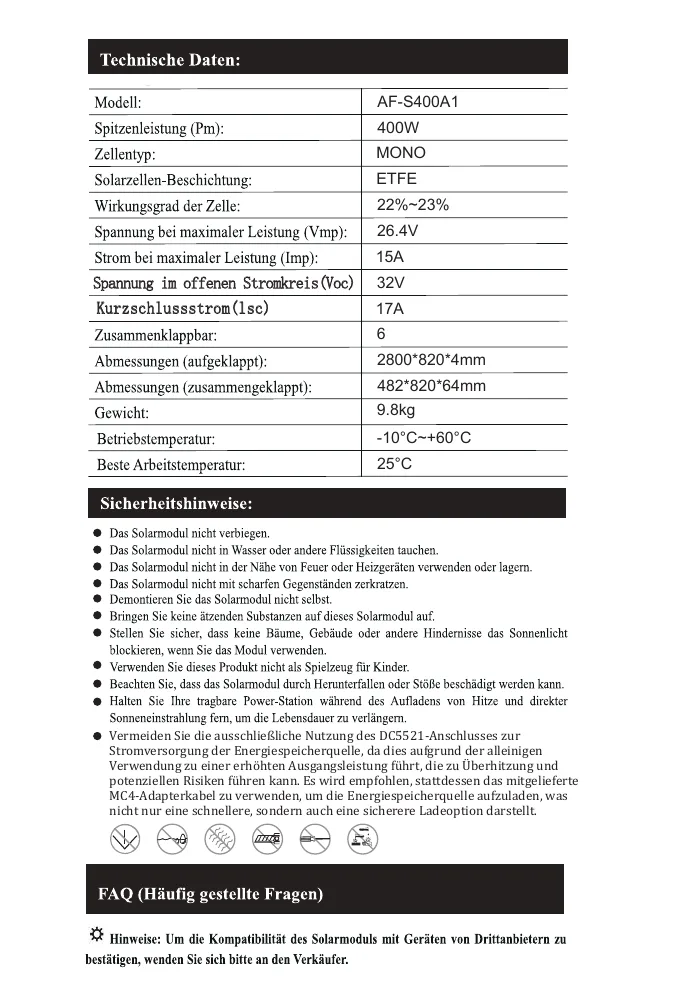 Оригінальна сторінка 8 з PDF-manual AFERIY AF-S400A1