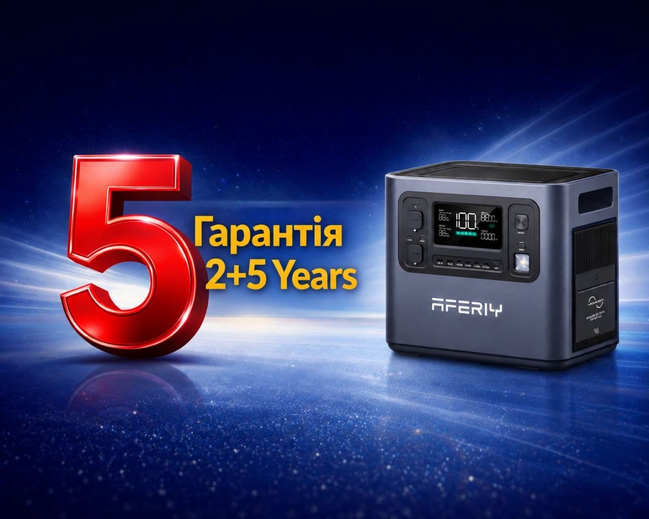 Офіційна гарантія 5 років на зарядні станції AFERIY