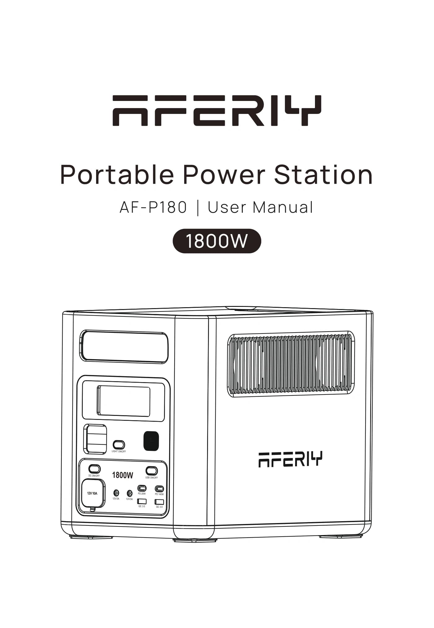 Оригінальна перша сторінка інструкції AFERIY AF-P180