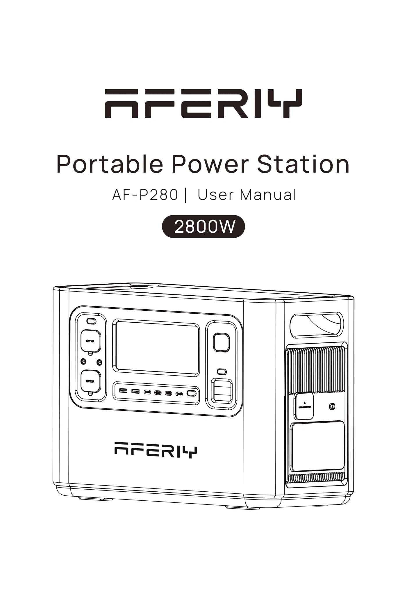 Оригінальна перша сторінка інструкції AFERIY AF-P280