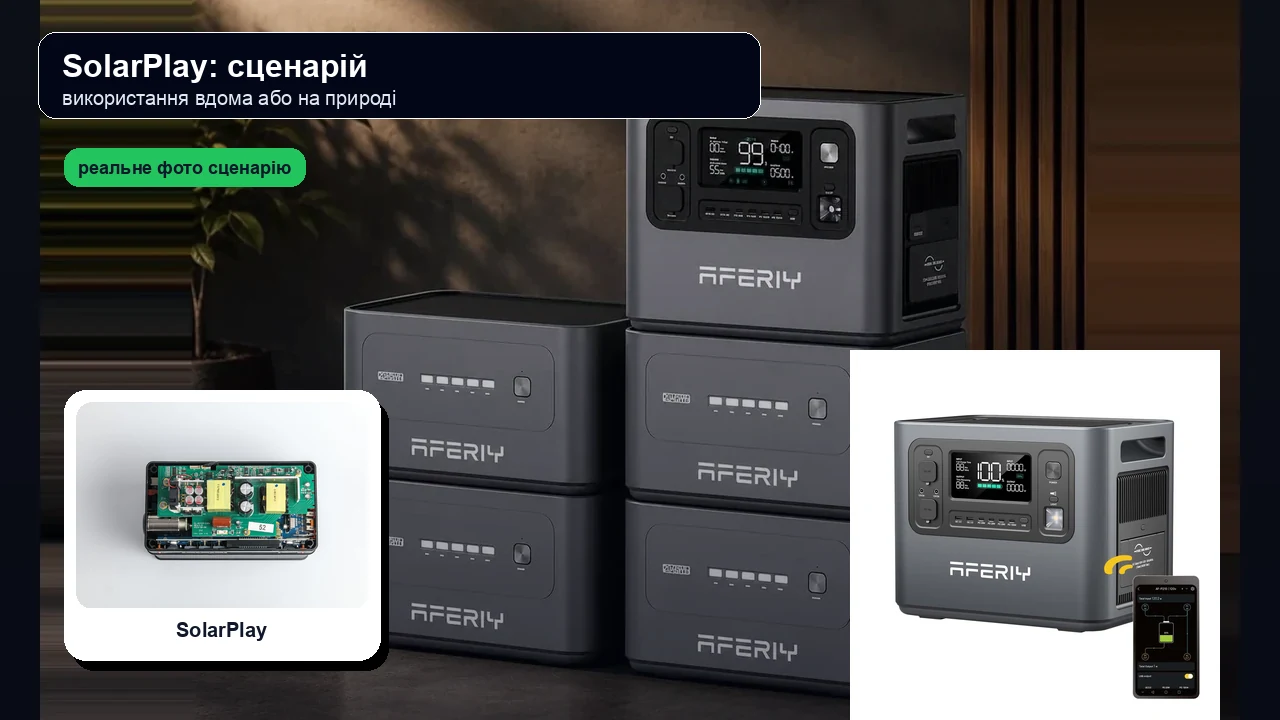 Сценарій використання AFERIY та SolarPlay під час відключень